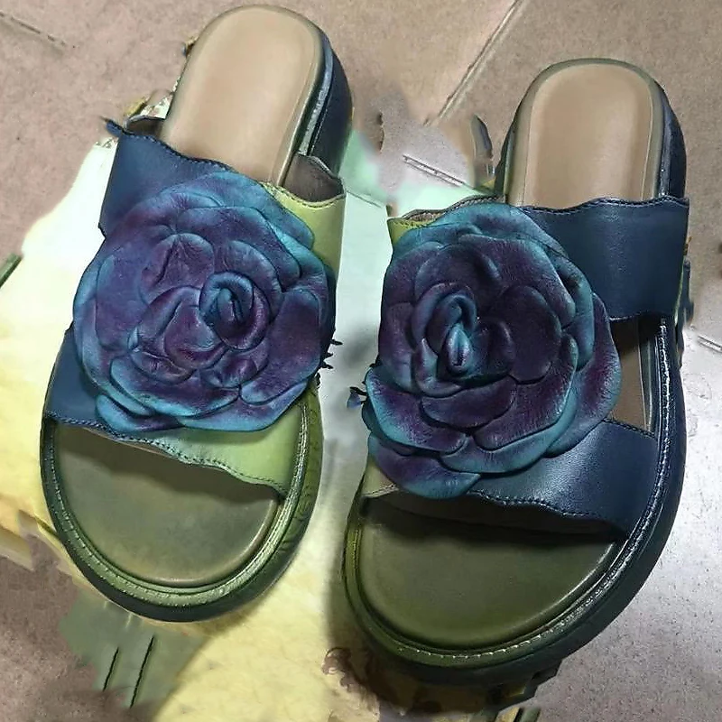 7cm Authentic Elegance Genuine Leather New Fashion Appliques Flower Platform Wedge Women Slippers Platform Designer Summer Shoes
7cm Authentic Elegance Genuine Leather New Fashion Appliques Flower Platform Wedge Women Slippers Platform Designer Summer Shoes