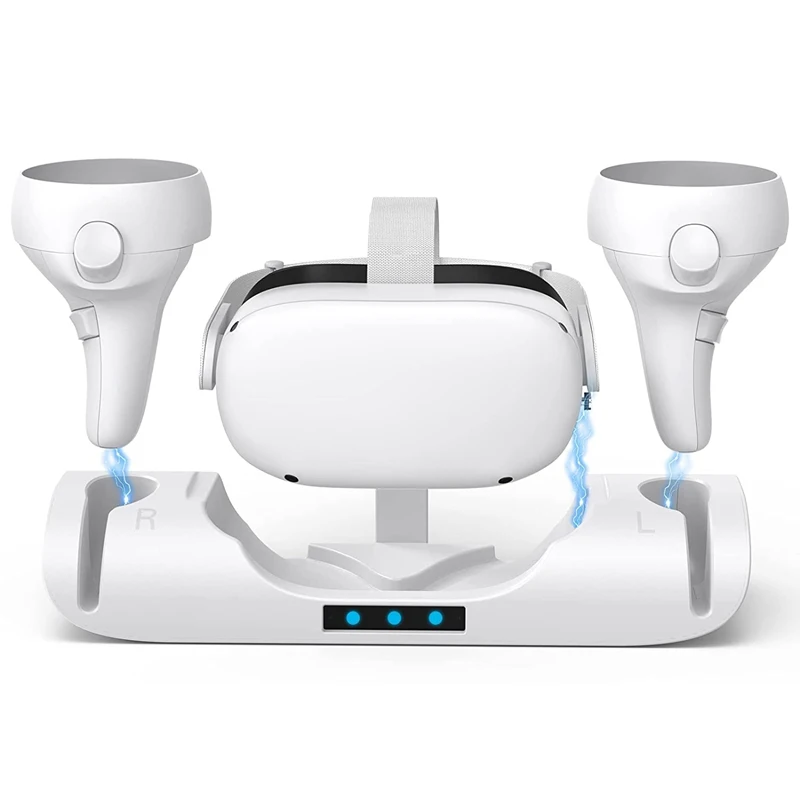 

VR Charging Dock For Meta Quest 2, Charge Controllers And Headset Simultaneously, VR Charger Station Accessories