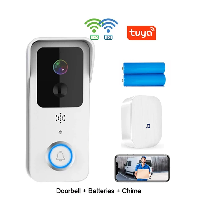 5G 2.4G WiFi Video Doorbell 1080P Tuya Smart Outdoor Wireless Intercom Waterproof Wireless Camera With battery Have EU,US And UK
5G 2.4G WiFi Video Doorbell 1080P Tuya Smart Outdoor Wireless Intercom Waterproof Wireless Camera With battery Have EU,US And UK
