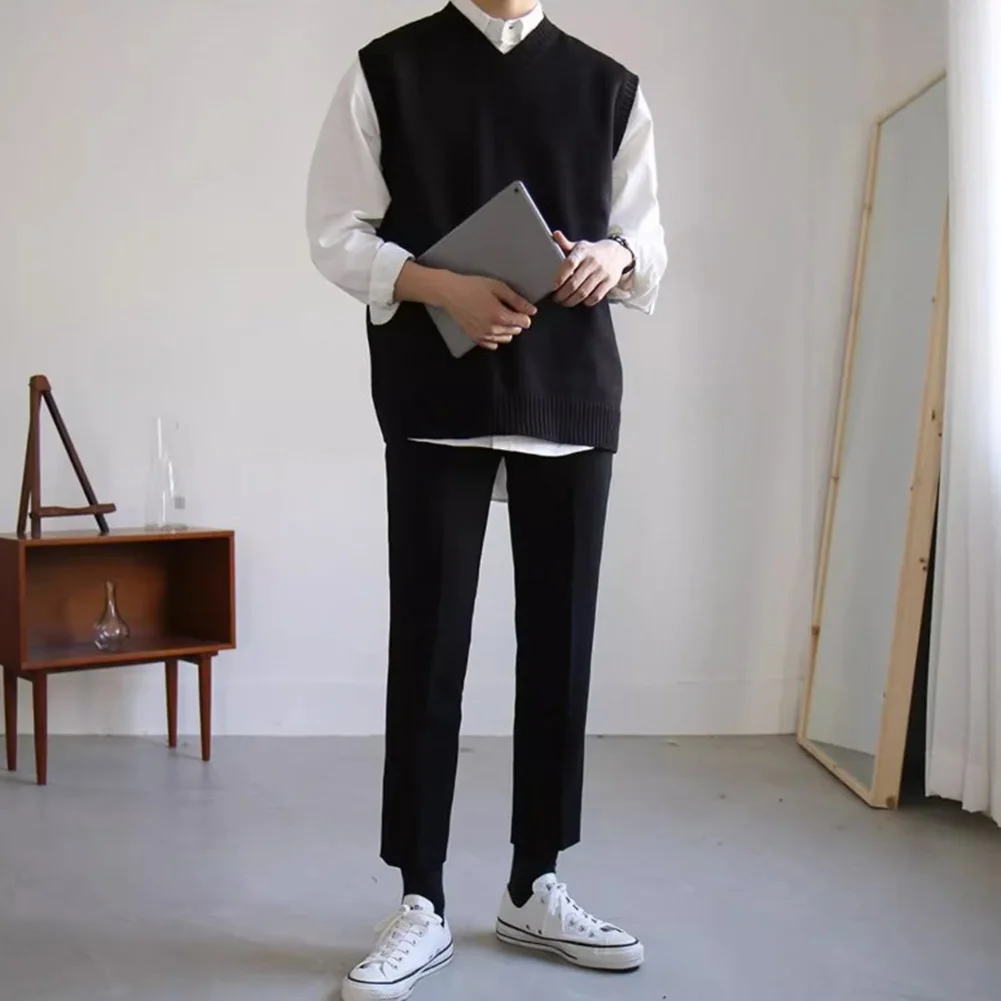 Mens Grandad Sweater Sleeveless Pullover Waistcoat Classic Knitwear V Neck Top Baggy Style Black/Dark Grey/Light Grey/Brown
Mens Grandad Sweater Sleeveless Pullover Waistcoat Classic Knitwear V Neck Top Baggy Style Black/Dark Grey/Light Grey/Brown