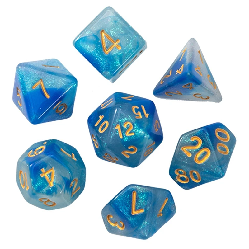 Blue+White Set Of 7 Two-Color Multi-Faceted Digital Dice Running Group Game Colorful Dice DND Easy To Use
Blue+White Set Of 7 Two-Color Multi-Faceted Digital Dice Running Group Game Colorful Dice DND Easy To Use