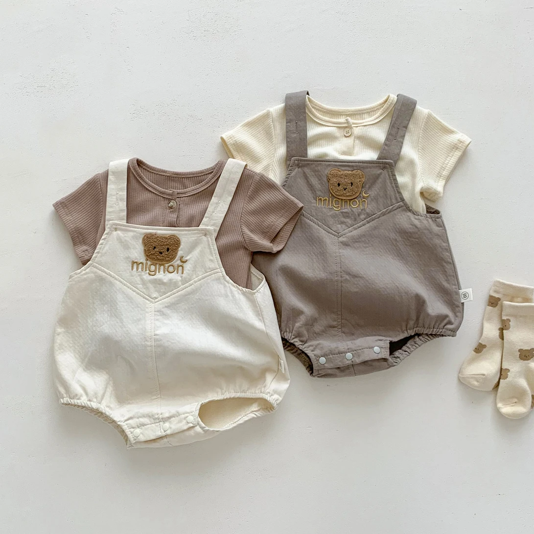 Summer New Baby Clothing Toddler Short Sleeve Top + Overalls Cute Bear Girls Boys Outfits
Summer New Baby Clothing Toddler Short Sleeve Top + Overalls Cute Bear Girls Boys Outfits