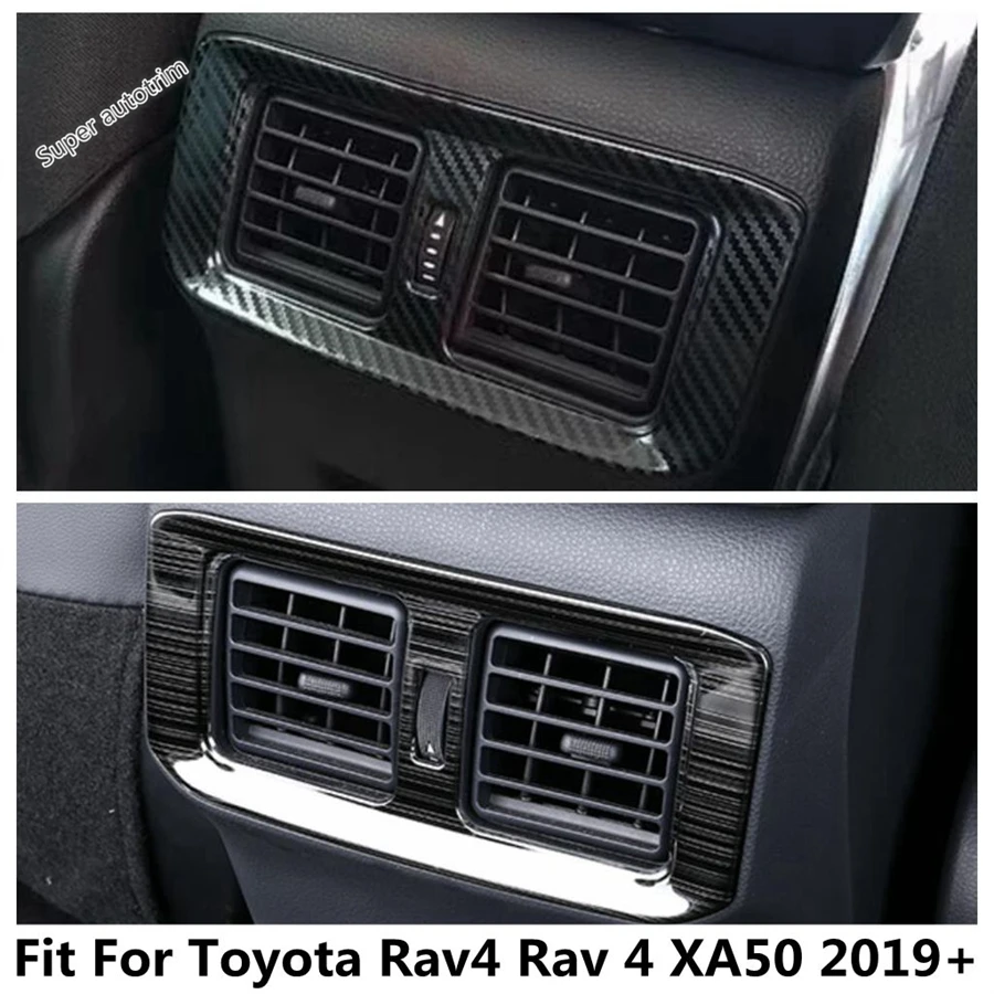

Автомобильная задняя рамка для вентиляционного отверстия кондиционера, обшивка, аксессуары из нержавеющей стали, подходят для Toyota Rav4 Rav 4 XA50 2019 - 2023