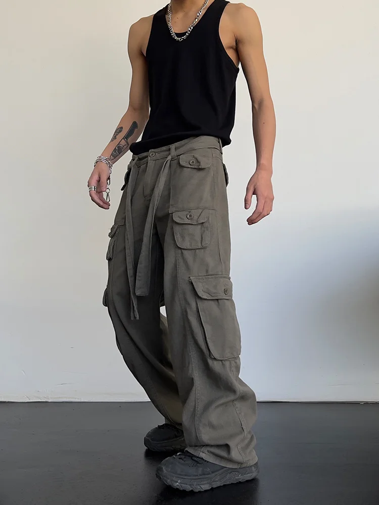 High street retro casual large pocket overalls men's and women's new summer high waist loose straight tube draped wide leg pants
High street retro casual large pocket overalls men's and women's new summer high waist loose straight tube draped wide leg pants
