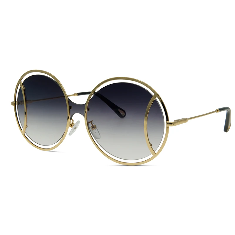 Fashion round sunglasses Women's hollow metal frame sunglasses One piece lens UV400
Fashion round sunglasses Women's hollow metal frame sunglasses One piece lens UV400