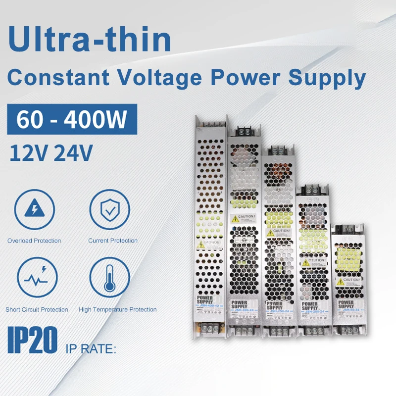 

Ultra-Thin Switch Power Supply DC 12V 24V 60W 100W 150W 200W 250W 300W 350W 400W LED Light Strip Driver Mute Transformer Adapter