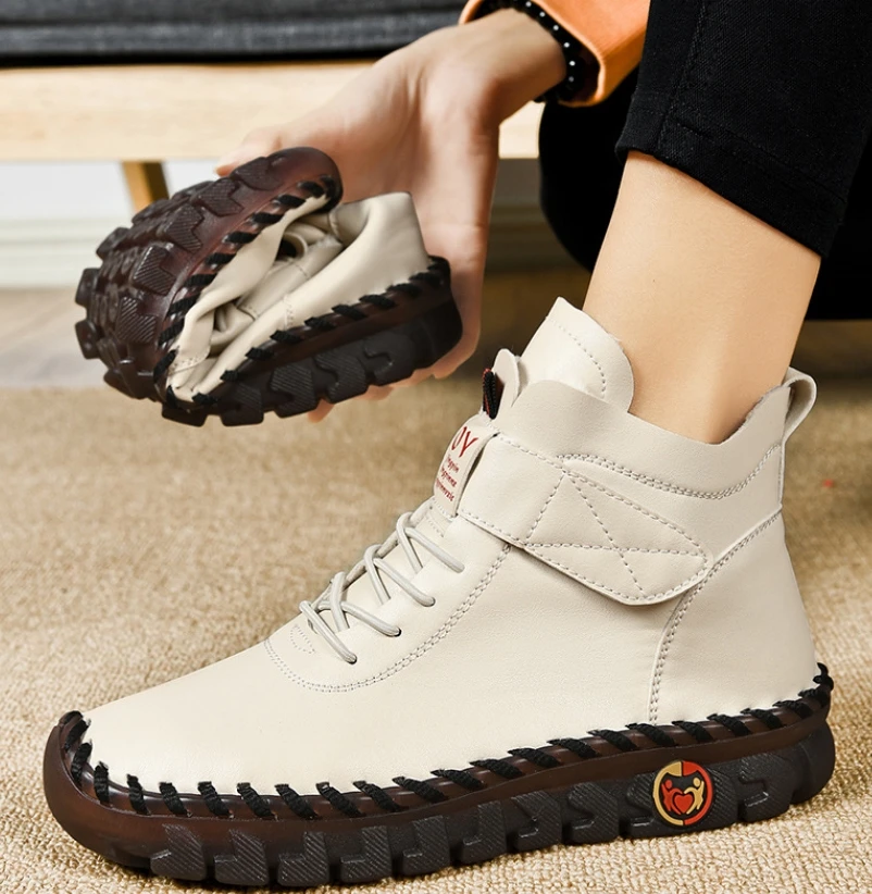 Women Boots Fur Winter Ankle Boots Hand Sewing Thread Mom Cotton Shoes for Women Waterproof Short Snow Boot Botas Mujer Size 43
Women Boots Fur Winter Ankle Boots Hand Sewing Thread Mom Cotton Shoes for Women Waterproof Short Snow Boot Botas Mujer Size 43