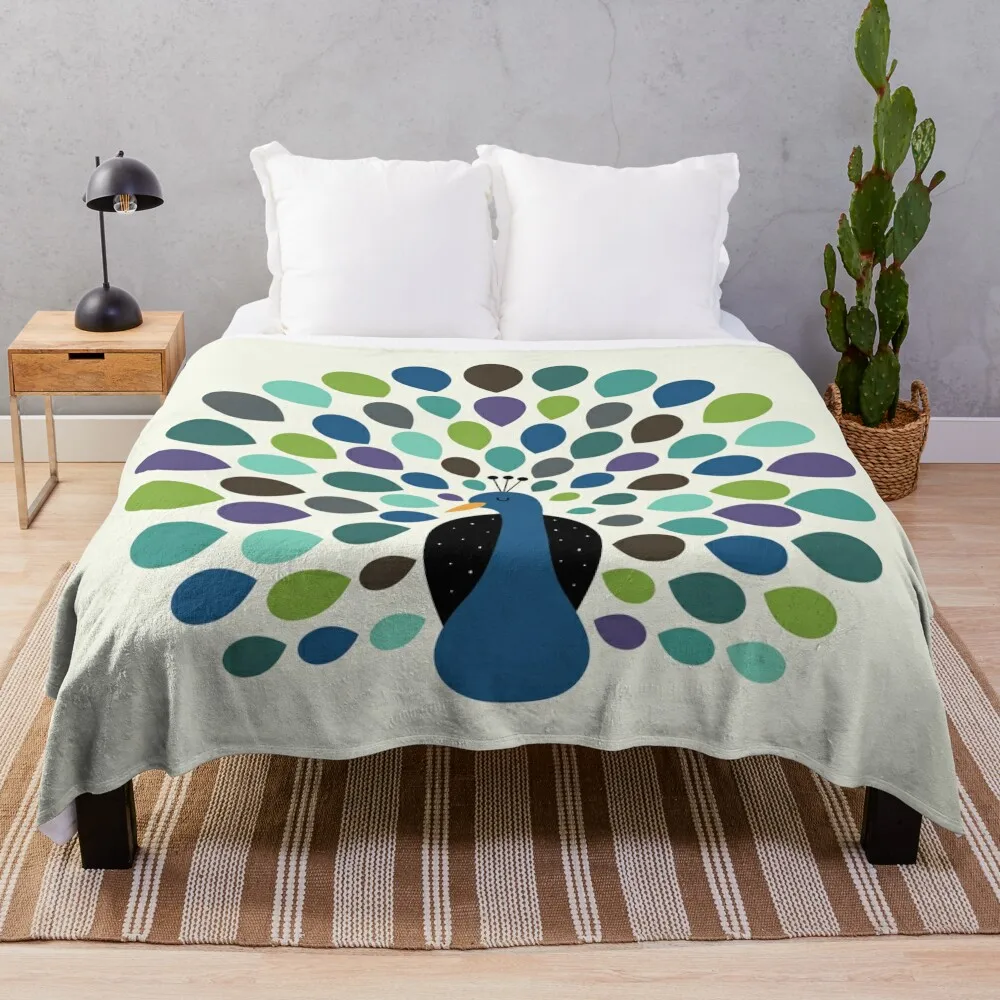 

Peacock Time Throw Blanket Retro Blankets Summer Bedding Blankets Travel Blanket Nap Blanket