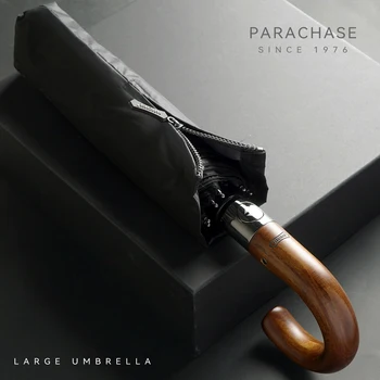 Proteja-se das intempéries com o Umbrella Windproof Double Layer 8 Wooden Large Umbrella Windproof Strong, UV Protection Sun Umbrella for Men, Business Style Golf Folding Umbrella Free Shipping