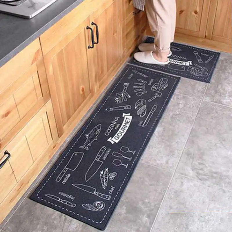 

Decorative Floor Mat Kitchen Rug Door Carpet 40x60cm&40x120cm Polyester Fiber Foldable Latex Anti-Slip Hallway Entrance Doormat
