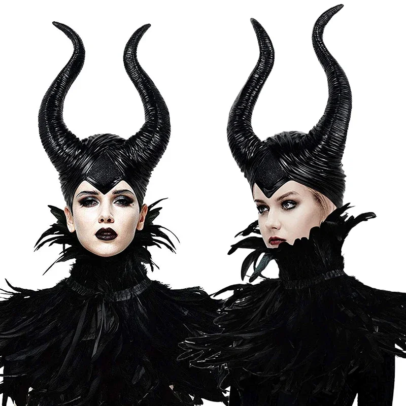 

Maleficent Horns Women Halloween Party Maleficent Adult Cosplay Costume Mask Headpiece Hat Carnival Witch Helmet
