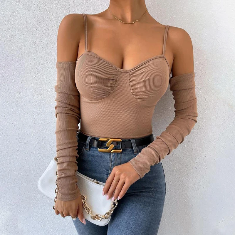 Top Female Sexy Bras Spaghetti Strap Crop Tops New Design Fashion Camisole Underwear Brown Vest Long Sleeve Summer Tank T-shirts
Top Female Sexy Bras Spaghetti Strap Crop Tops New Design Fashion Camisole Underwear Brown Vest Long Sleeve Summer Tank T-shirts