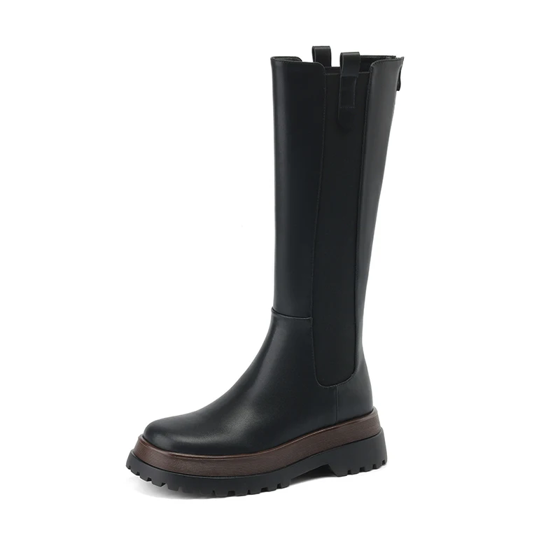 2023 Women Split Leather Knee High Boots Autumn Winter Ladies Boots Black Brown Round Toe Chunky Heels Fashion Casual Boots
2023 Women Split Leather Knee High Boots Autumn Winter Ladies Boots Black Brown Round Toe Chunky Heels Fashion Casual Boots
