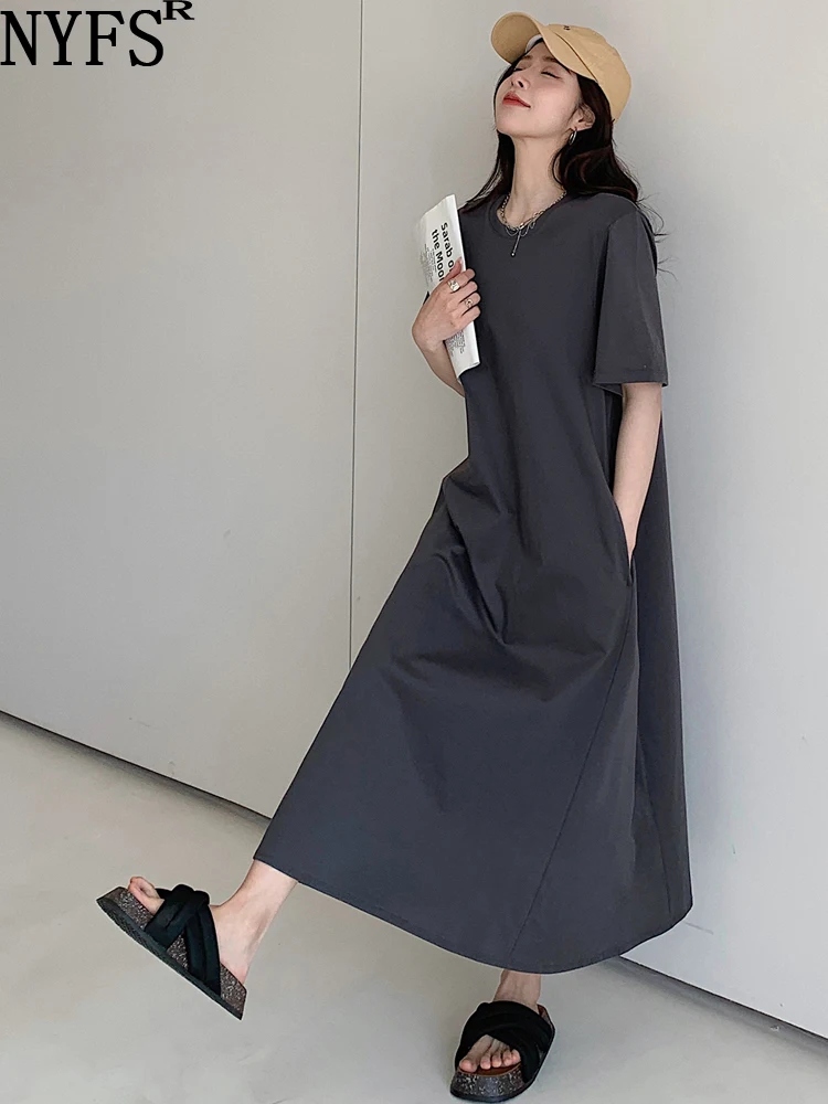 NYFS 2023 Summer New Korea Woman Dress Vestidos Robe Ete Femme Elbise Loose Plus Size Short Sleeve Solid Long Dresses
NYFS 2023 Summer New Korea Woman Dress Vestidos Robe Ete Femme Elbise Loose Plus Size Short Sleeve Solid Long Dresses