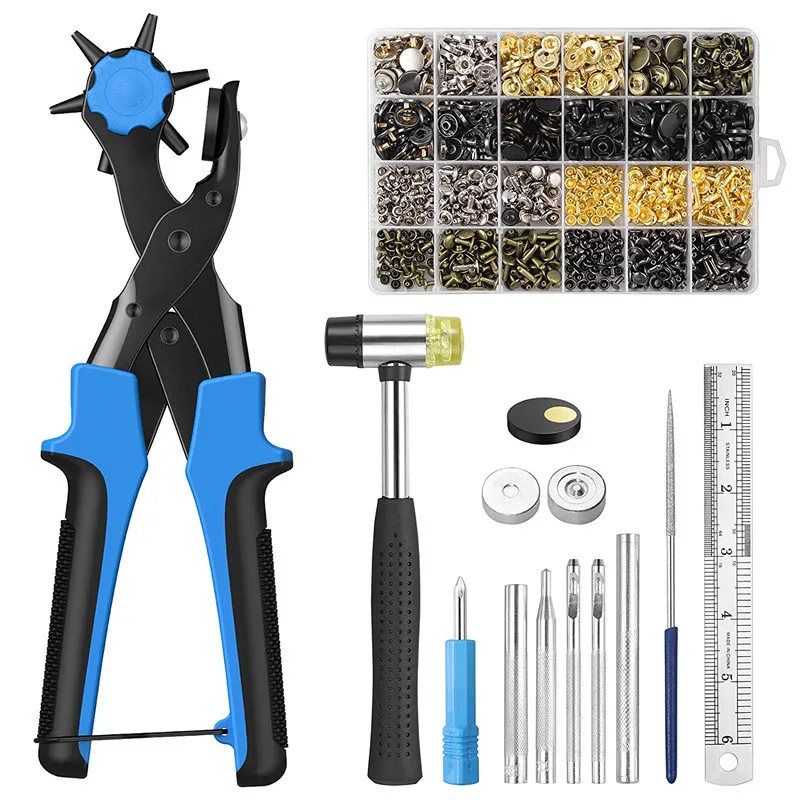 340 Sets 12.5 MM Snap Button Rivet Pliers Hammer Tools Storage Bag Leather Fasteners Kit Clothes Jackets DIY Accessories
340 Sets 12.5 MM Snap Button Rivet Pliers Hammer Tools Storage Bag Leather Fasteners Kit Clothes Jackets DIY Accessories