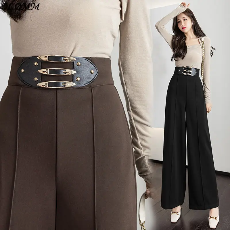 Coffee High Waist Wide Trousers For Women Spring Autumn New Drooping Professional Suit Black Pants Boho Bell Bottoms Korean
Coffee High Waist Wide Trousers For Women Spring Autumn New Drooping Professional Suit Black Pants Boho Bell Bottoms Korean