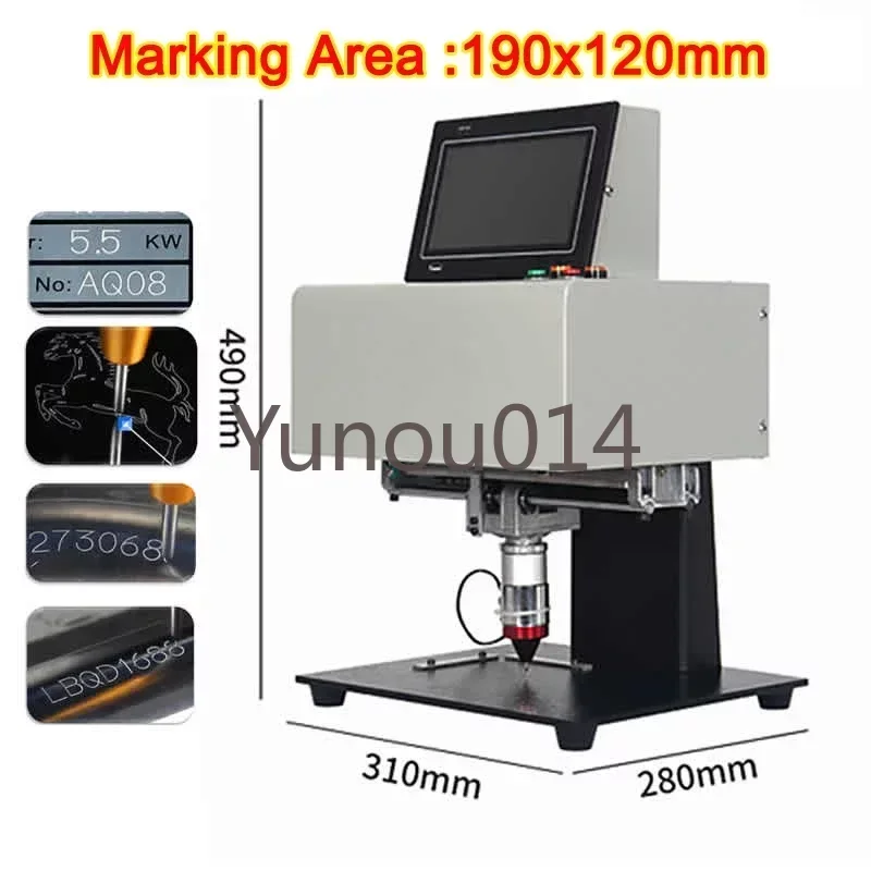 

190x120mm Nameplate Metal Engraving Marking Machine Hand-held Pneumatic Electric Touch Screen Lettering Machine for Metal Parts