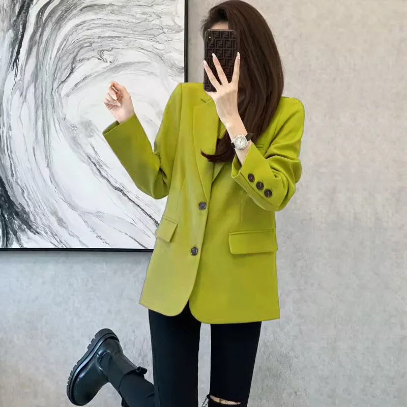Women Blazer Casual Jacket Multi-Color Pocket All-Match Long Sleeved OL Autumn Winter Elegant Office Lady Coat Loose Solid Thin Women Blazer Casual Jacket Multi-Color Pocket All-Match Long Sleeved OL Autumn Winter Elegant Office Lady Coat Loose Solid Thin