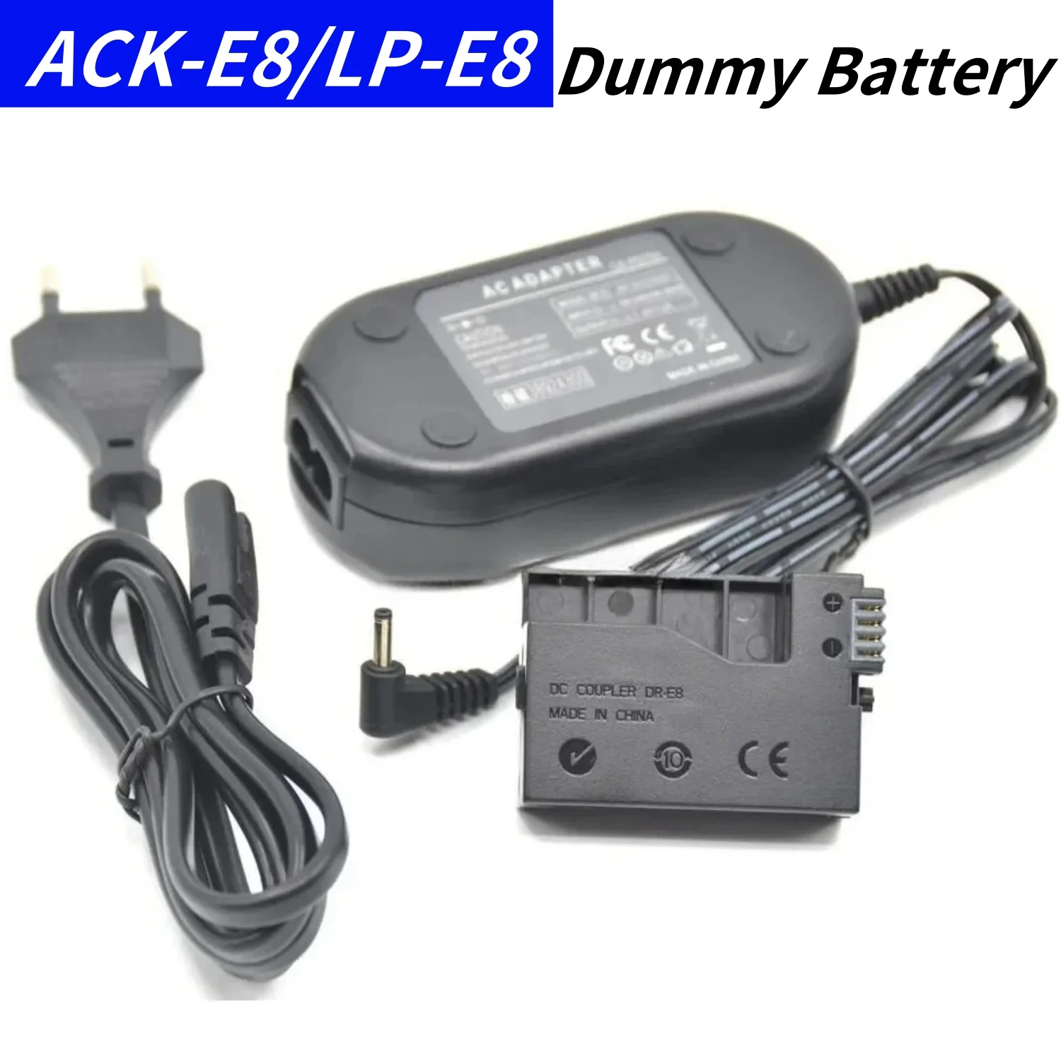 DR-E8 LPE8 LP-E8 Dummy Battery+ACK-E8 Power Adapter Charger for Canon EOS 550D 600D 650D 700D Rebel T2i T3i T4i Kiss X4 X5 X6i
DR-E8 LPE8 LP-E8 Dummy Battery+ACK-E8 Power Adapter Charger for Canon EOS 550D 600D 650D 700D Rebel T2i T3i T4i Kiss X4 X5 X6i