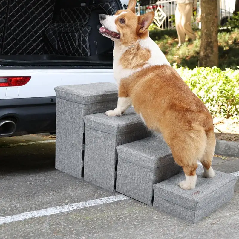 

Pet Dog Stairs Dog Stairs Pet 4 StepStairs For Small Dog Cat Dog House Pet Ramp Ladder Anti Slip Removable Dogs Bed Stairs