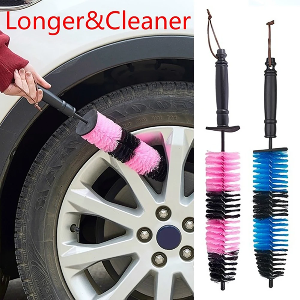 

Car Wheel Cleaning Brush Long Handle Blue Black Red Car Wheel Rim Hub Cleaning Brush Tire Detail Brush Auto Motorcycle Wash Tool