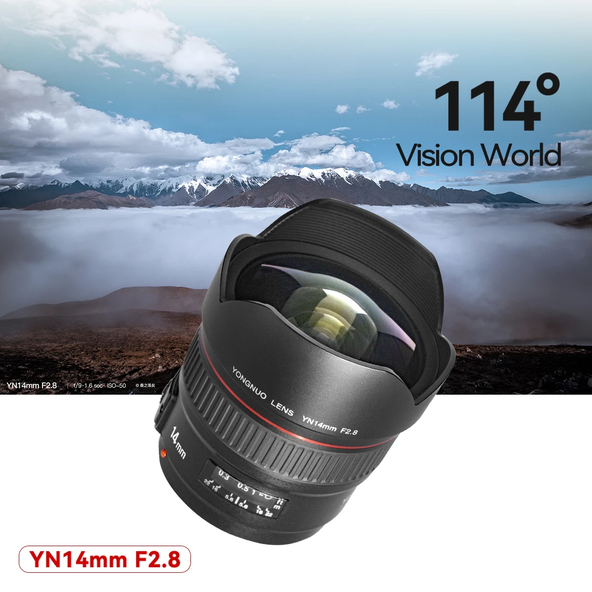 

Yongnuo Lens YN14mm F2.8 AF MF Autofocus Ultra Wide Angle Prime Lens 14mm for Canon 5D Mark III IV 800D 760D 80D 7D DSLR Camera