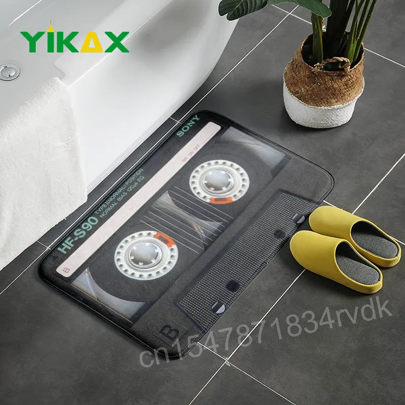 

Cassette Tape Pattern Print Anti Slip Carpet Bathroom Kitchen Entrance Rugs Home Decoration Hallway Doormat Bedroom Floor Mat