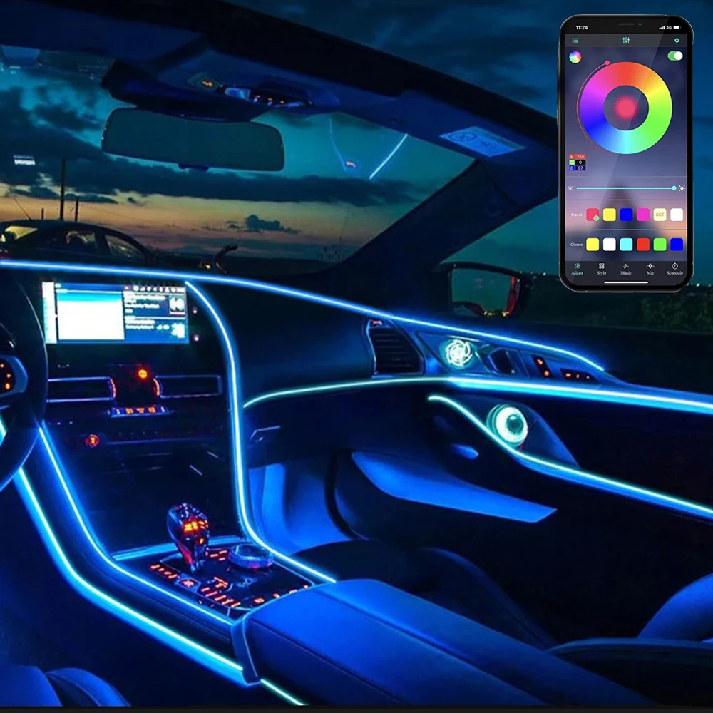 Car Interior Led Decorative Lamp EL Wiring Neon Strip For Auto DIY Flexible Ambient Light USB Party Atmosphere Diode APP Control
Car Interior Led Decorative Lamp EL Wiring Neon Strip For Auto DIY Flexible Ambient Light USB Party Atmosphere Diode APP Control