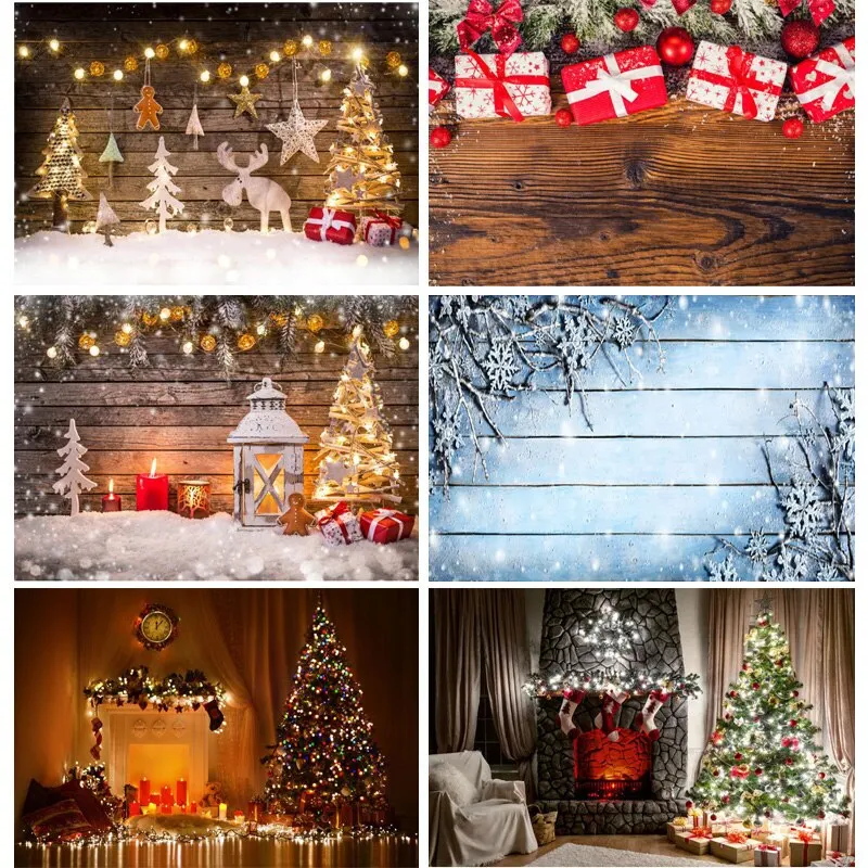 

SHUOZHIKE Art Fabric Christmas Day Photography Backdrops Prop Christmas Tree Festival Theme Photo Studio Background XT20924SD-03