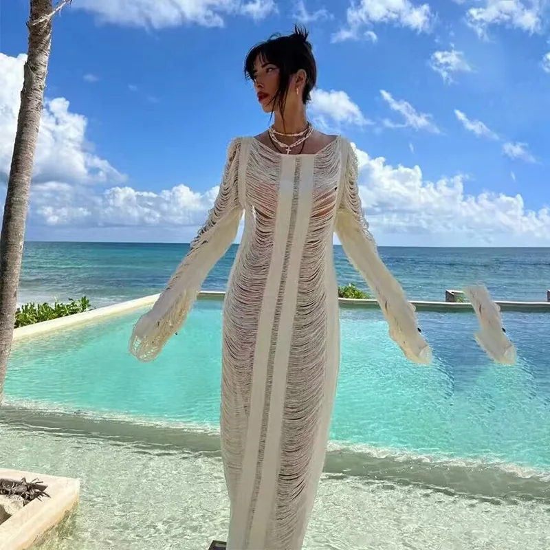 2024 Summer New Beach Skirt Sexy Knitted Hollow Beach Bikini Swimsuit Cover-Up Sun Protection Wear Party Club Clothing Vestidos
2024 Summer New Beach Skirt Sexy Knitted Hollow Beach Bikini Swimsuit Cover-Up Sun Protection Wear Party Club Clothing Vestidos