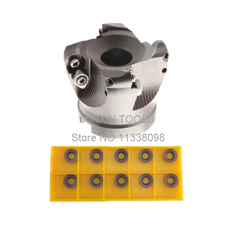 1PCS EMR6R 50-22-4T/EMR6R 63-22-4T and 10pcs RPMT1204 insert face mill milling cutter cnc milling tools for round inserts
1PCS EMR6R 50-22-4T/EMR6R 63-22-4T and 10pcs RPMT1204 insert face mill milling cutter cnc milling tools for round inserts