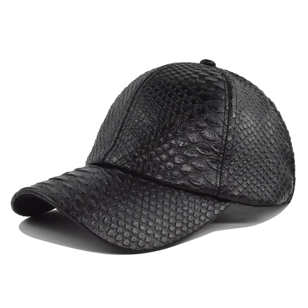 

2023 New Crocodile Skin Imitation Baseball Hat Outdoor Leather Couple Hat Curved Eaves Sunshade Duck Tongue Light Plate Hat