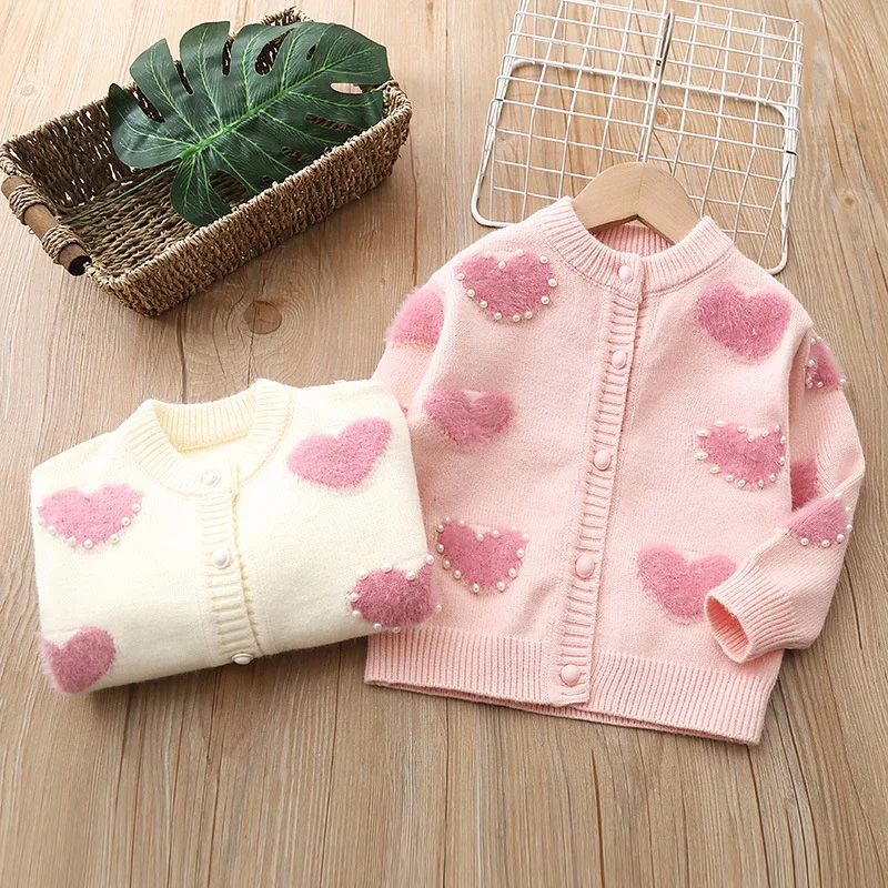 Children's Sweaters Love Pearl Cardigan Winter Baby Girl Clothes Sweater Korean Style Toddler Cardigan Kids Knitwear for 2-6 Y
Children's Sweaters Love Pearl Cardigan Winter Baby Girl Clothes Sweater Korean Style Toddler Cardigan Kids Knitwear for 2-6 Y