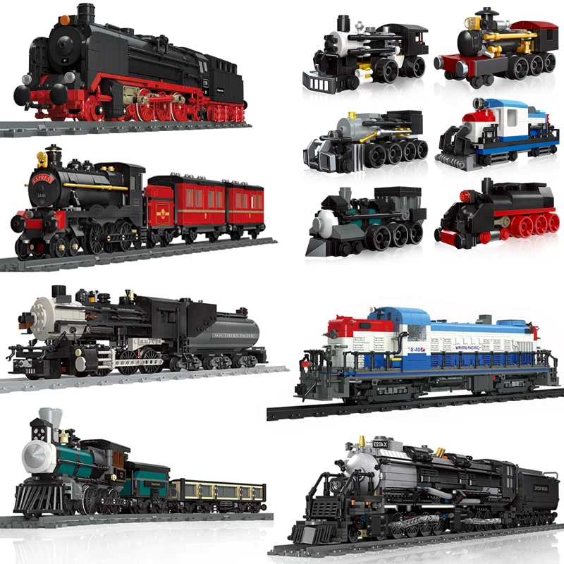 Big Rail Car/Mini Train Set Locomotive Building Blocks Toys Model Industrial Revolution City Steampunk Era Bricks Retro Steam
Big Rail Car/Mini Train Set Locomotive Building Blocks Toys Model Industrial Revolution City Steampunk Era Bricks Retro Steam
