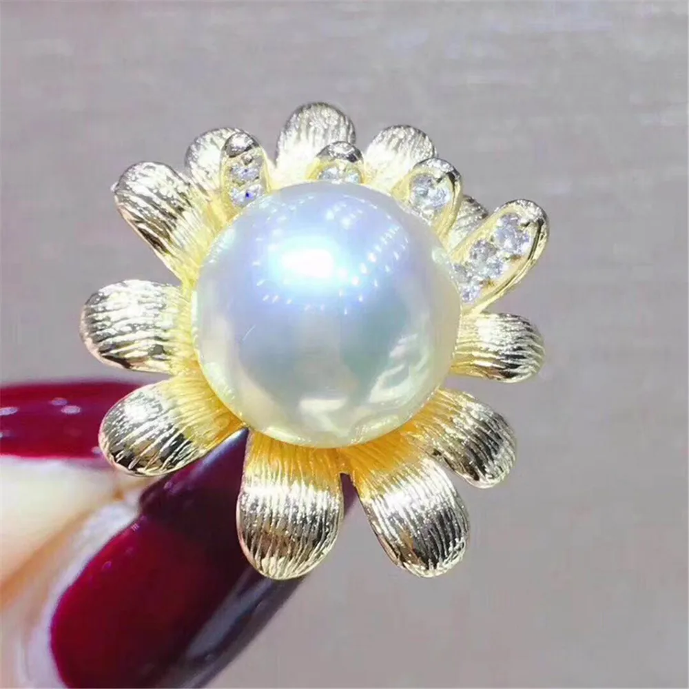 Sunflower Ring Holder DIY Pearl Accessories S925 Sterling Silver Jewelry Ring Empty Holder Fit 10-12mm Beads
Sunflower Ring Holder DIY Pearl Accessories S925 Sterling Silver Jewelry Ring Empty Holder Fit 10-12mm Beads