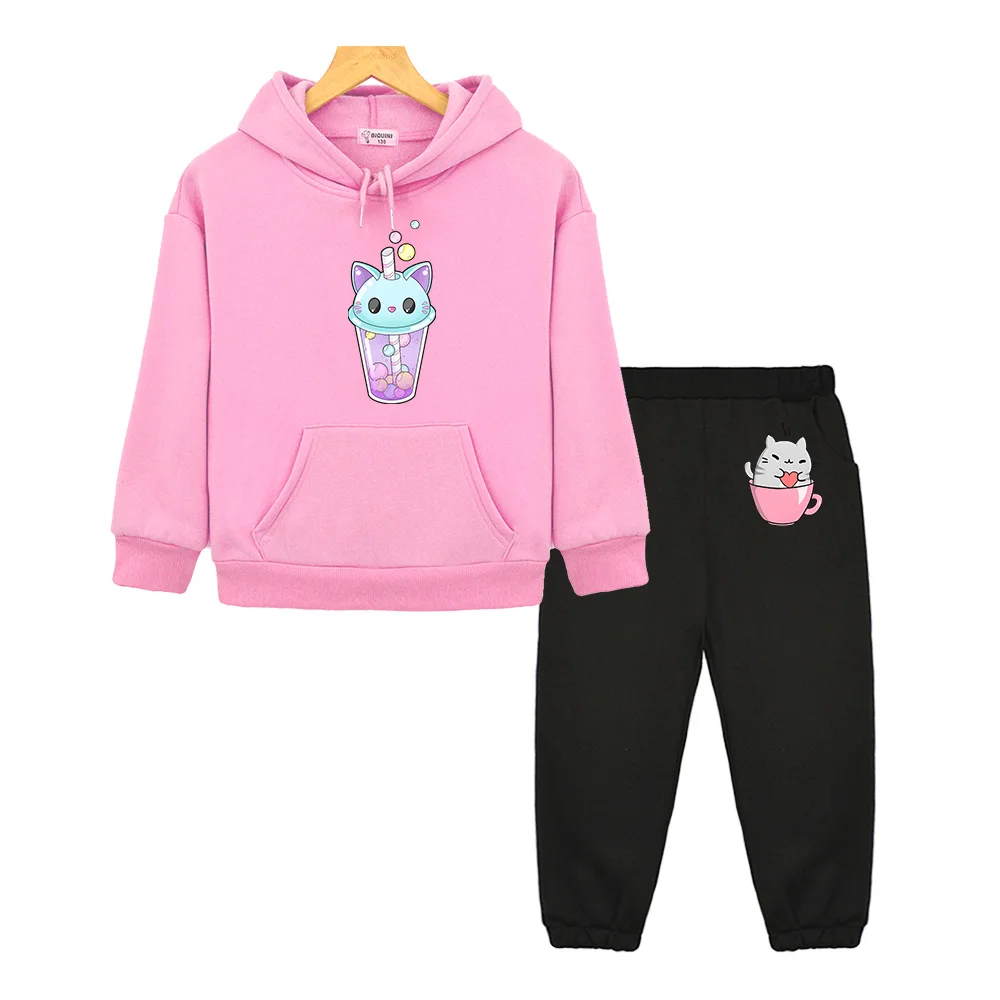 Cute Nutella Cat Drinking Bubble Tea Children Clothing and Pants Set Baby Boy Clothes Kawaii Tops Teen Girls Sweatshirts Popular
Cute Nutella Cat Drinking Bubble Tea Children Clothing and Pants Set Baby Boy Clothes Kawaii Tops Teen Girls Sweatshirts Popular