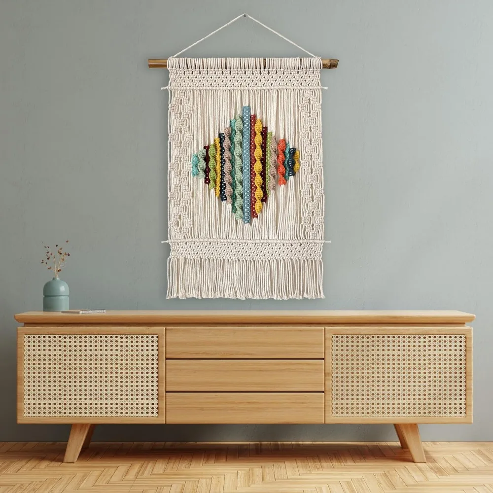 Haven Collection Macrame Wall Art - Boho Woven Yarn Tapestry 2 Sbcc9e3a0de7449c3ab48d69b37cac2e6y