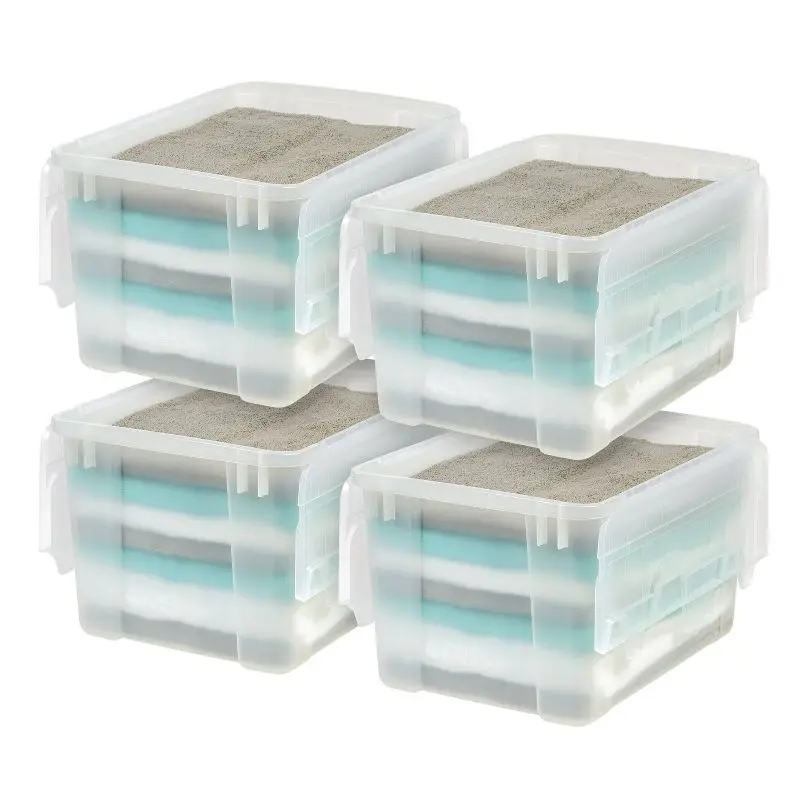 

4-Pack of 50qt Plastic Storage Totes with Wing Lid