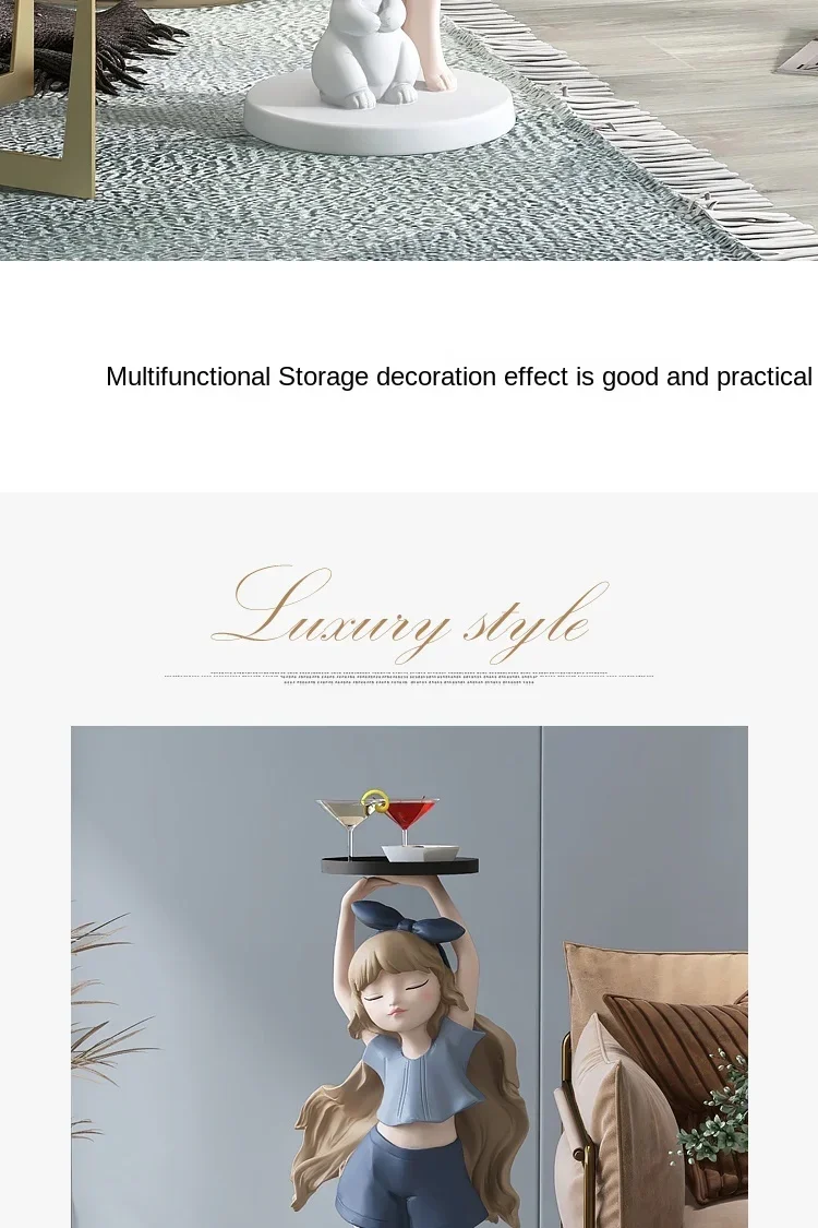 82cm Nordic Fashion Cartoon Girl Statue, Tray, Home Decoration, Gift, Interior Decoration, Large Living Room Decoration, Crafts 82cm Nordic Fashion Cartoon Girl Statue, Tray, Home Decoration, Gift, Interior Decoration, Large Living Room Decoration, Crafts