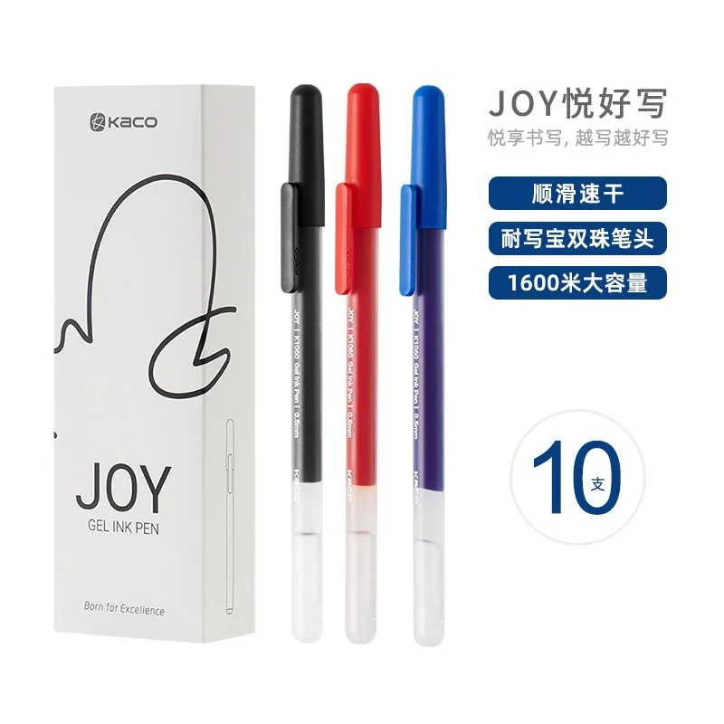 

Kaco 5/10 PCS Gel Pen Back to School Stationery 0.5mm Black/Blue/Red ink Refills for School Office Exam Supplies Signature Pen