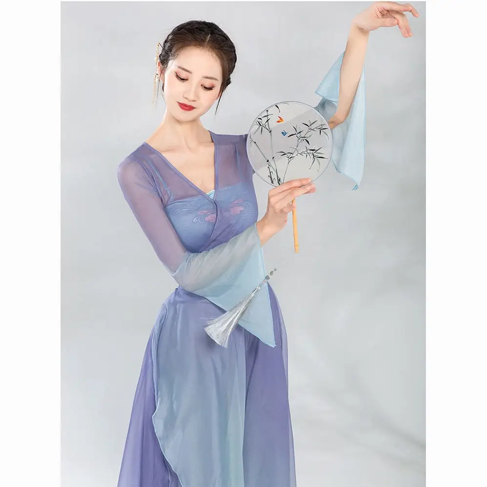 Classical Dance Costume Spring Suit Fairy Daily Practice Dress Loose Flowing Gauze Elastic Mesh Comfort Performance Dancewear
Classical Dance Costume Spring Suit Fairy Daily Practice Dress Loose Flowing Gauze Elastic Mesh Comfort Performance Dancewear