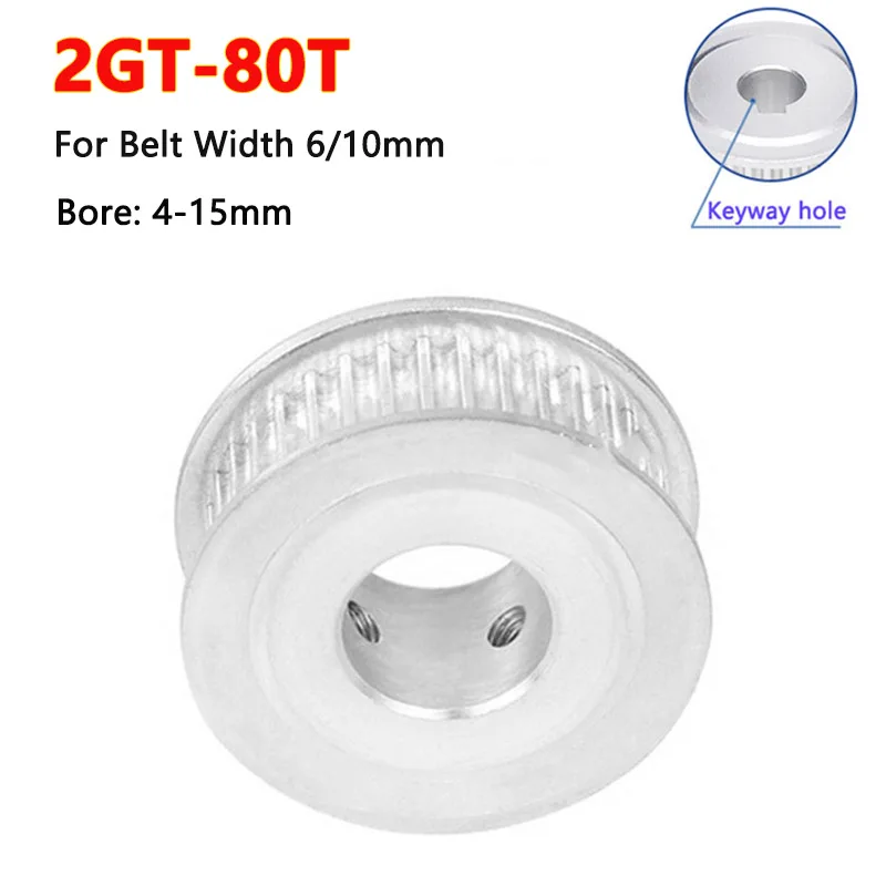 1pc 80 Teeth 2GT Timing Pulley Bore 4 5 6 6.35 8 10 12 12.7 14 15mm for Width 6mm 10mm 2GT Synchronous Belt GT2 80T Pitch 2mm
1pc 80 Teeth 2GT Timing Pulley Bore 4 5 6 6.35 8 10 12 12.7 14 15mm for Width 6mm 10mm 2GT Synchronous Belt GT2 80T Pitch 2mm