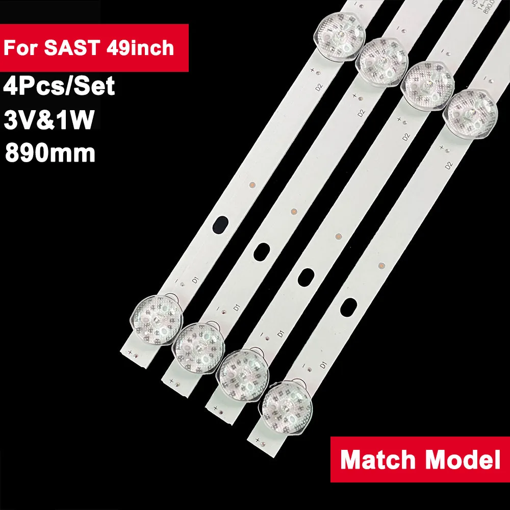 4pcs/set 890mm Led Backlight Strip TV Bar For SAST 49inch JS-D-AP4916-091DC LED882 3V Led Tv Repair Parts
4pcs/set 890mm Led Backlight Strip TV Bar For SAST 49inch JS-D-AP4916-091DC LED882 3V Led Tv Repair Parts