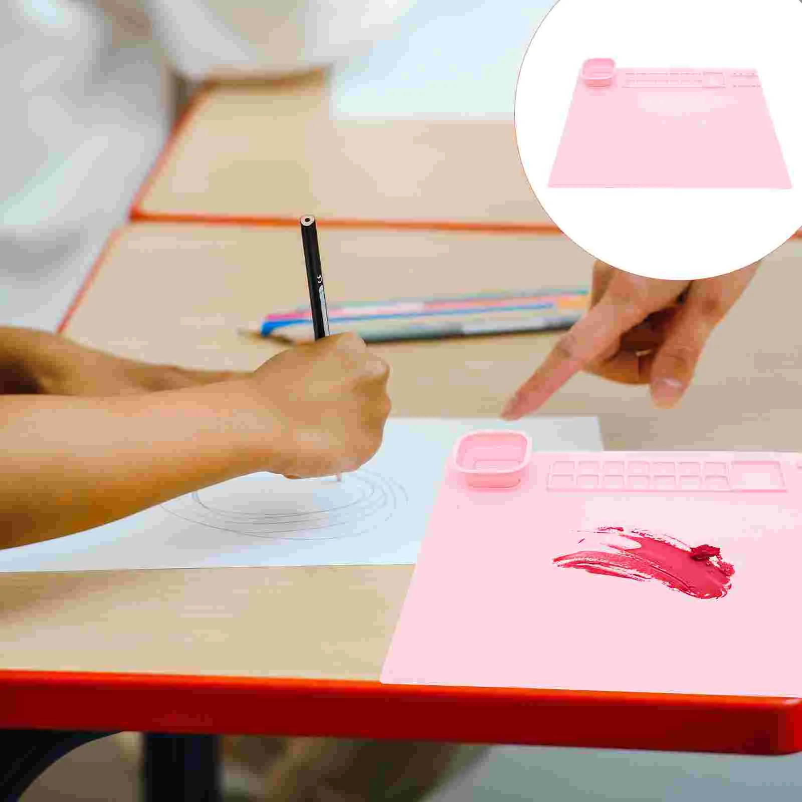 Palette Painting Color Mixing Trays Plate Pallet Palettes Board with Cup Silica Gel Silicone Artist Mat for Paints
Palette Painting Color Mixing Trays Plate Pallet Palettes Board with Cup Silica Gel Silicone Artist Mat for Paints