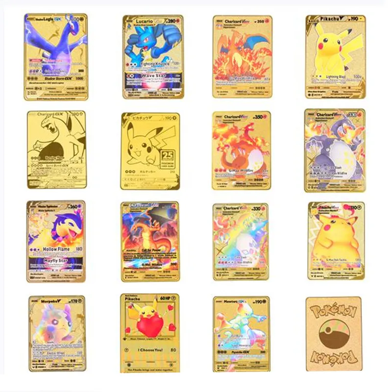 Pokemon Metal Cards English Anime Characters Collection Children's Games Battle Gold Flash Toys PeripheralGift
Pokemon Metal Cards English Anime Characters Collection Children's Games Battle Gold Flash Toys PeripheralGift