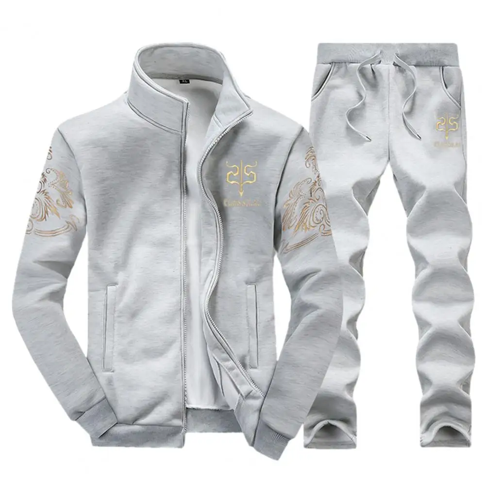 Men Sports Suit Men's Winter Sports Suit with Stand Collar Zipper Cardigan Drawstring Trousers Pocket Design Athletic for Autumn
Men Sports Suit Men's Winter Sports Suit with Stand Collar Zipper Cardigan Drawstring Trousers Pocket Design Athletic for Autumn