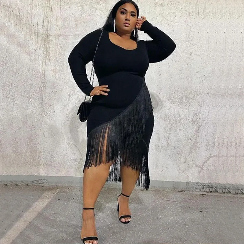 KEXU Black Fashion Plus Size Women Tassel Irregular Dress 2024 Summer Sexy Party Beach Holiday Midi Pencil Vestidos Dresses
KEXU Black Fashion Plus Size Women Tassel Irregular Dress 2024 Summer Sexy Party Beach Holiday Midi Pencil Vestidos Dresses