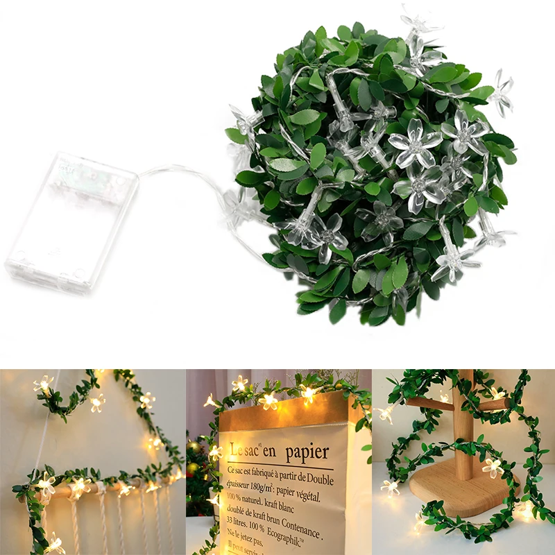 2M 10LED Flower Leaf String Lights Artificial Vine Fairy Lights Battery Powered Christmas Tree Garland Light Weeding Home Decor
2M 10LED Flower Leaf String Lights Artificial Vine Fairy Lights Battery Powered Christmas Tree Garland Light Weeding Home Decor