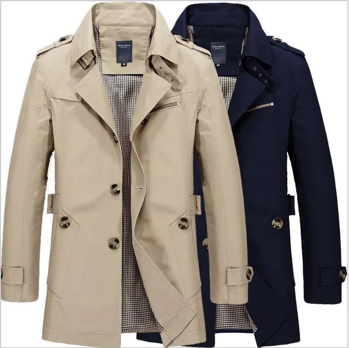 Spring and Autumn Men's Casual Jacket in The Long Section Tide Big Yards of Cotton Thin Windbreaker Men's Coat Tops
Spring and Autumn Men's Casual Jacket in The Long Section Tide Big Yards of Cotton Thin Windbreaker Men's Coat Tops