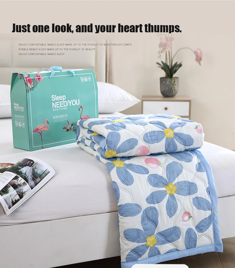 Quilted summer single double bed light Printed quilt core Air conditioning quilting twin queen size duvet Thin plaid comforter Quilted summer single double bed light Printed quilt core Air conditioning quilting twin queen size duvet Thin plaid comforter